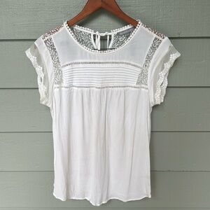 L Daniel Rainn Becru Lace Detail Blouse